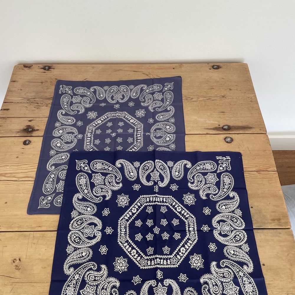 Elephant Trunk Navy and White Bandana Set